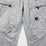 G-Star Raw Pants Mens 34x30 White Straight Fit Casual Utility Cargo Trousers