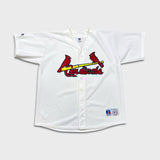 Vintage 90s Russell Athletic St. Louis Cardinals Jersey Mens 2XL White Baseball MLB