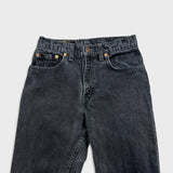 Vintage Levi's 550 Jeans Womens 27x30 Black Relaxed Fit Tapered Leg 90s Denim Pants