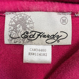 Vintage Y2K Ed Hardy Christian Audigier Hoodie Womens Medium Pink Native Full Zip