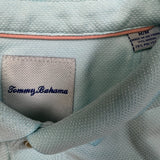 Tommy Bahama Shirt Mens Medium Blue Hawaiian Casual Preppy Button Up Polo