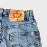 Levi's 505 Jean Mens 28x30 Blue Regular Straight Leg Light Wash Distressed Denim Pants
