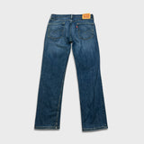 Levi's 514 Jeans Mens 32x30 Blue Slim Straight Fit Dark Wash Faded Denim Pants