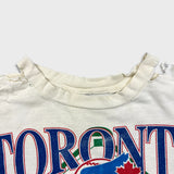 Vinatge 1993 Toronto Blue Jays T Shirt Mens Large White Back 2 Back Thrashed MLB Tee