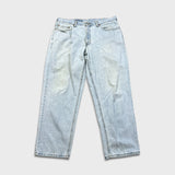 Vintage 90s Levi's 535 Jeans Mens 38x32 Blue Euro Fit Light Wash Wide Leg Baggy Pants
