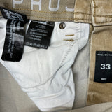 Projek Raw Pants Mens 33x32 Beige Distressed Slim Straight Leg Casual Trousers