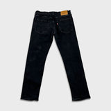 Levi's 502 Jeans Mens 33x30 Black Regular Taper Fit Dark Wash Denim Pants