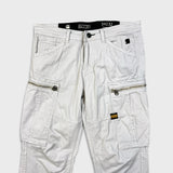G-Star Raw Pants Mens 34x30 White Straight Fit Casual Utility Cargo Trousers