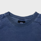 Stussy T Shirt Mens Small Blue Faded Washed Classic Logo Spell Out Graphic Tee