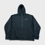 Nike Sportswear Hoodie Mens 2XL Black Swoosh Full Zip Hooded Sweatshirt