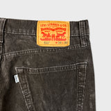 Levi's 511 Pants Mens 34x30 Brown Slim Fit Stretch Corduroy Casual Trousers