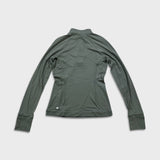 Lululemon It’s Rulu Run Cropped Half Zip Womens Size 6 Green Thumbholes Jacket