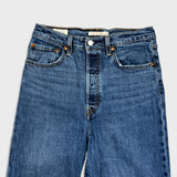 Levi's Ribcage Straight Ankle Jeans Womens 28x27 Blue High Rise Medium Wash Denim Pants