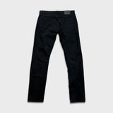 Levi's 512 Jeans Men 34x32 Black Slim Taper Leg Dark Wash Distress Stretch Denim Pants