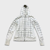 Lululemon Scuba Hoodie Womens Size 8 Gray Striped Full Zip Hooded Sweatshirt