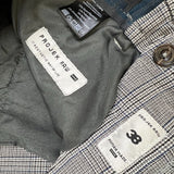 Projek Raw Plaid Bungee Pants Mens 38x30 Gray Drawstring Taper Leg Casual Trouser