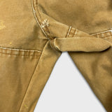 Dickies Pants Mens 34x30 Beige Double Knee Distress Carpenter Fade Canvas Workwear