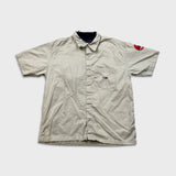 Vintage Tommy Hilfiger Shirt Mens Large Beige Tommy Jeans 90s Button Up Preppy