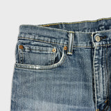 Levi's 514 Jeans Mens 34x30 Blue Slim Straight Fit Medium Wash Distressed Denim Pants