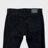 Levi's 512 Jeans Men 34x32 Black Slim Taper Leg Dark Wash Distress Stretch Denim Pants