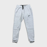 Nike Sportswear Sweatpants Mens Small Gray Dri Fit Swoosh Taper Leg Fleece Jogger