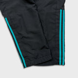 Adidas Track Pants Mens Medium Black 3 Stripe Spell Out Training Straight Leg