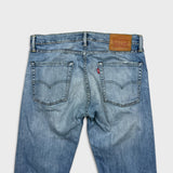Levi’s 513 Jeans Mens 32x30 Blue Slim Straight Fit Light Wash Faded Denim Pants