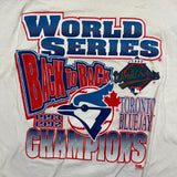 Vintage 1993 Toronto Blue Jays T Shirt Mens XL White Back 2 Back Baseball MLB Tee