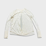 Lululemon Bring It Backbend Sweater Womens Large Off White Relaxed Yoga Pullover