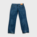 Levi's 514 Jeans Mens 36x30 Blue Slim Straight Fit Dark Wash Faded Denim Pants