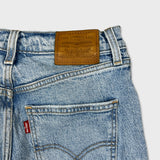 Levi's 70s Style High Flare Jeans Womens Size 26 Blue Light Wash Distressed Denim Pants