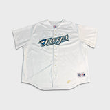 Vintage Y2K Majestic Vernon Wells Toronto Blue Jays Jersey Mens 2XL White MLB Baseball