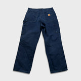 Carhartt Pants Mens 34x30 Blue Original Dungaree Fit Workwear Carpenter Baggy