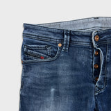 Diesel Jeans Mens 32x34 Blue Larkee Beex Regular Tapered Light Wash Denim Pants