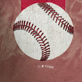 Vintage 1995 Logo 7 Minnesota Twins T Shirt Mens XL Pink Faded Bleached MLB Baseball Tee