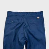Dickies Pants Mens 38x32 Blue Loose Fit Workwear Baggy Casual Chino Trousers