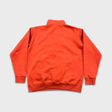 Obey Sweatshirt Mens Large Orange 1/4 Zip Spell Out Fleece Pullover