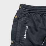 Vintage 90s Champion Track Pants Mens Medium Black USA Tear Away Athletic Jogger