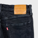 Levi's 502 Jeans Mens 33x30 Black Regular Taper Fit Dark Wash Denim Pants
