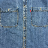 Levi's Denim Shirt Mens Large Blue Medium Wash Casual Western Jeans Button Up