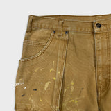 Dickies Pants Mens 34x30 Beige Double Knee Distress Carpenter Fade Canvas Workwear