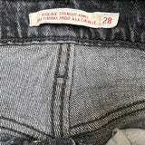 Levi's Ribcage Straight Ankle Jean Womens 28x27 Black High Rise Medium Wash Denim Pants