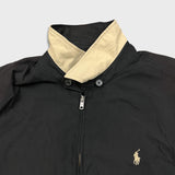 Vintage 90s Polo Ralph Lauren Harrington Jacket Mens XL Black Plaid Lined Bomber