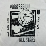 Vintage 1997 York Region All Stars Volleyball T Shirt Mens XL White Sports Tee