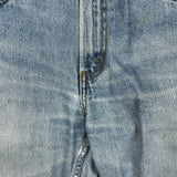 Levi's 505 Jean Mens 28x30 Blue Regular Straight Leg Light Wash Distressed Denim Pants