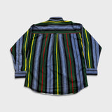 Vintage 90s Chaps Ralph Lauren Shirt Mens Large Blue Striped Preppy Button Up
