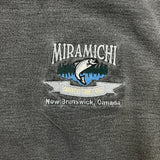 Vintage 90s Miramichi Fishing Sweatshirt Mens Medium Gray Stone Washed Pullover