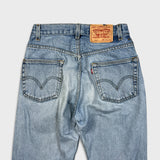 Levi's 505 Jean Mens 28x30 Blue Regular Straight Leg Light Wash Distressed Denim Pants