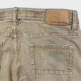 Projek Raw Pants Mens 33x32 Beige Distressed Slim Straight Leg Casual Trousers