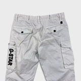 G-Star Raw Pants Mens 32x34 White Straight Fit Casual Utility Cargo Trousers